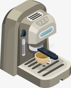 卡通咖啡机免扣PNG卡通立体咖啡机矢量图高清图片