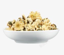 碗里的食品盐和花椒碗里的白色贡菊高清图片