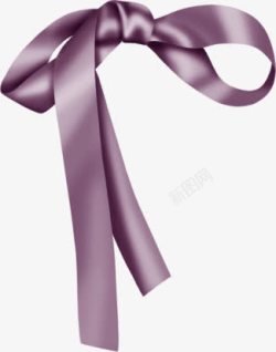 紫色柔光丝带蝴蝶结素材
