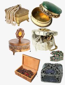 古代旧的金属珠宝盒素材