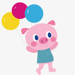 卡通小猪脸气球小猪卡通矢量图高清图片