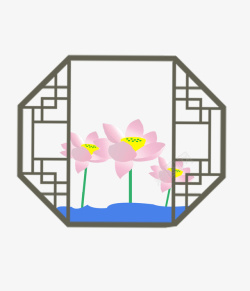 窗外的荷花叶素材
