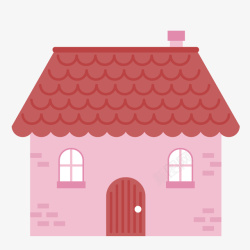 粉色淡色房屋矢量图素材