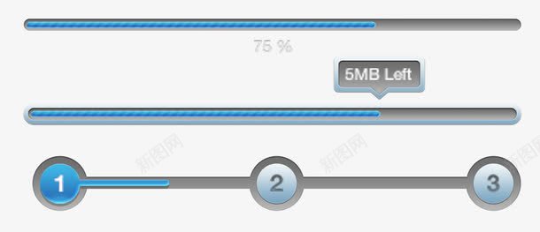 蓝色数字进度条图标图标