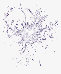 溅落的水花透明水元素高清图片