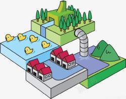 污水处理图排污原理漫画高清图片