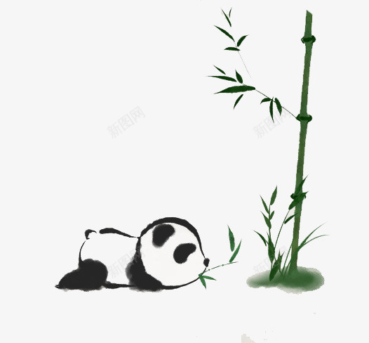 竹子和熊猫png免抠素材_新图网 https://ixintu.com 免扣 淡竹叶 竹子 装饰