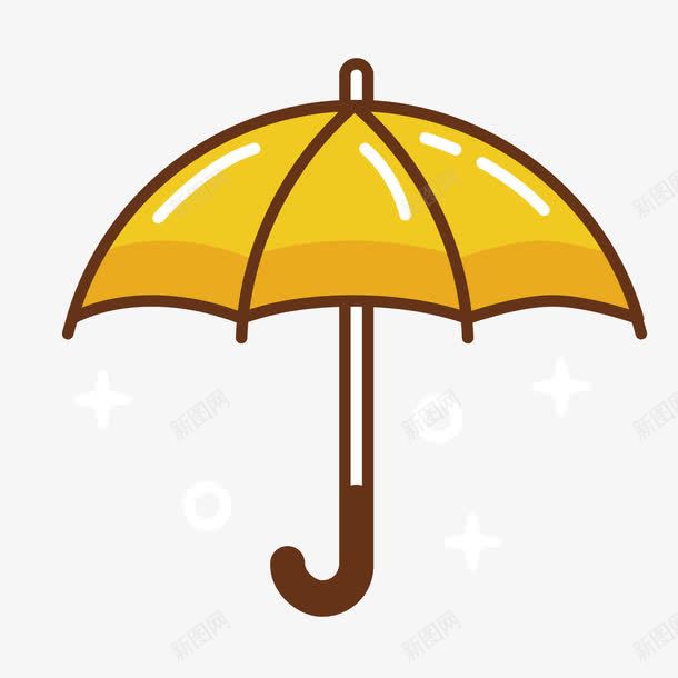 黄色雨伞png免抠素材_新图网 https://ixintu.com 倒钩 安全 工具 手绘 线稿 防护 雨伞 黄色
