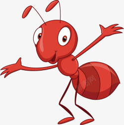 红色蚂蚁卡通插画矢量图素材