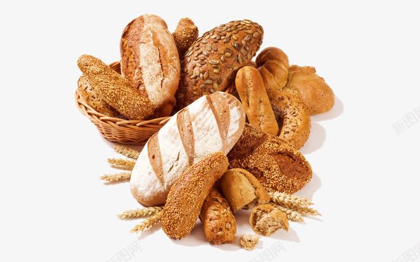 面包元素png免抠素材_新图网 https://ixintu.com 全麦面包 法式乡村面包 面包