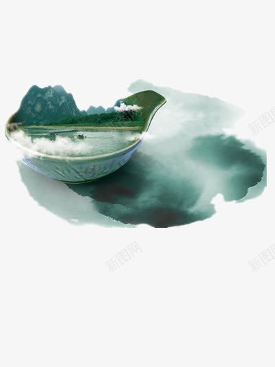 中国风风景png免抠素材_新图网 https://ixintu.com 创意 山水 风景