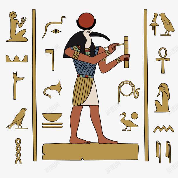 埃及文明png免抠素材_新图网 https://ixintu.com 埃及壁画 故事 文字 法老 记录