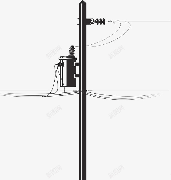 手绘扁平化电路电线杆png免抠素材_新图网 https://ixintu.com 卡通电线杆 扁平化 手绘 电线 电线杆 电路 电路设施 线条 铁柱 黑色