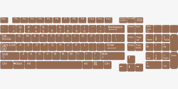 褐色笔记本电脑键盘贴膜矢量图素材