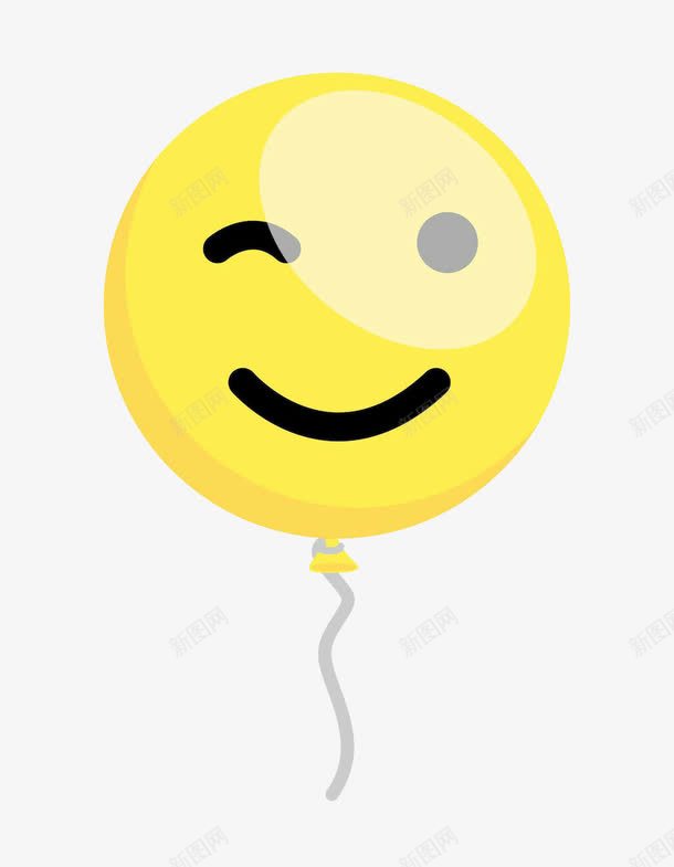 笑脸气球png免抠素材_新图网 https://ixintu.com 30周年庆 单一 好看 快乐 童趣 笑脸气球 简单 黄色气球