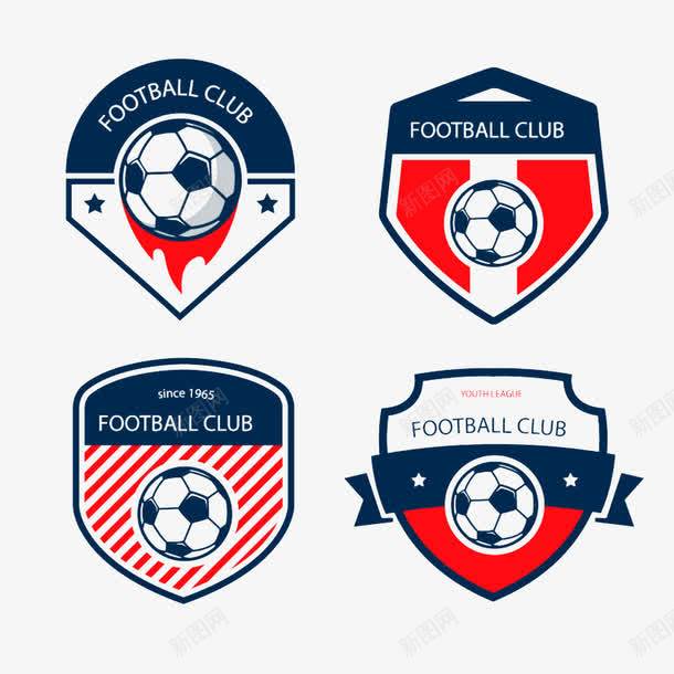 红蓝足球队徽章图标png_新图网 https://ixintu.com LOGO 俱乐部 徽章 标志 设计 足球队