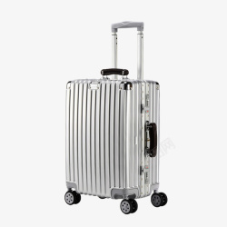 行李箱背景素材银色万向轮拉杆旅行箱实物图高清图片