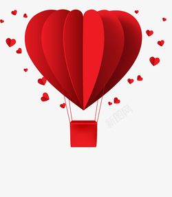 爱心热气球七夕爱心热气球装饰图案矢量图高清图片