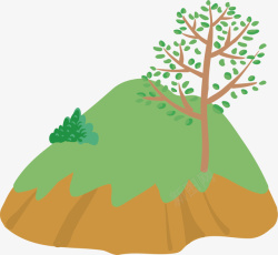 土地和树木绿色的小山丘矢量图高清图片