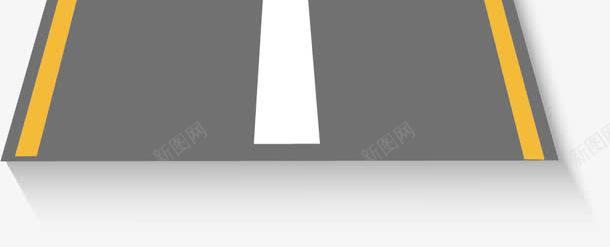公路箭头图标png_新图网 https://ixintu.com 公路 手绘 灰色 白色 箭头 虚线 黄线