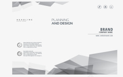 宣传页灰色几何花纹三折页矢量图高清图片