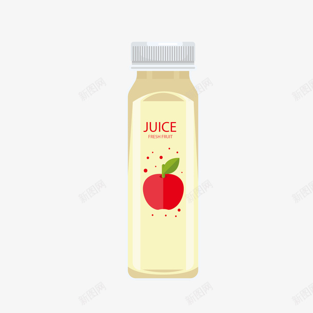 一瓶子饮料png免抠素材_新图网 https://ixintu.com 手绘瓶子 瓶子 英文字母 苹果汁 饮品 饮料