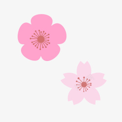 浪漫粉红色花朵春季樱花桃花矢量图素材