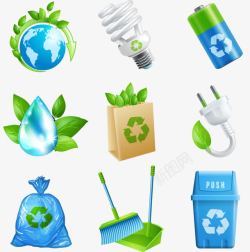 环保垃圾箱绿色环保图标高清图片