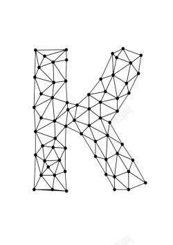 手绘K手绘几何线条K字母高清图片