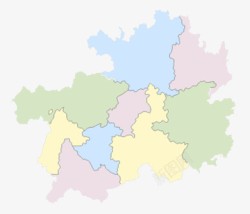 彩色空白贵州地图素材