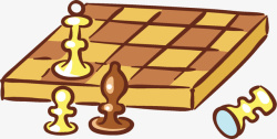 红木方格棋盘卡通图案国际象棋高清图片