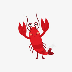 可爱的龙虾卡通可爱的小龙虾高清图片