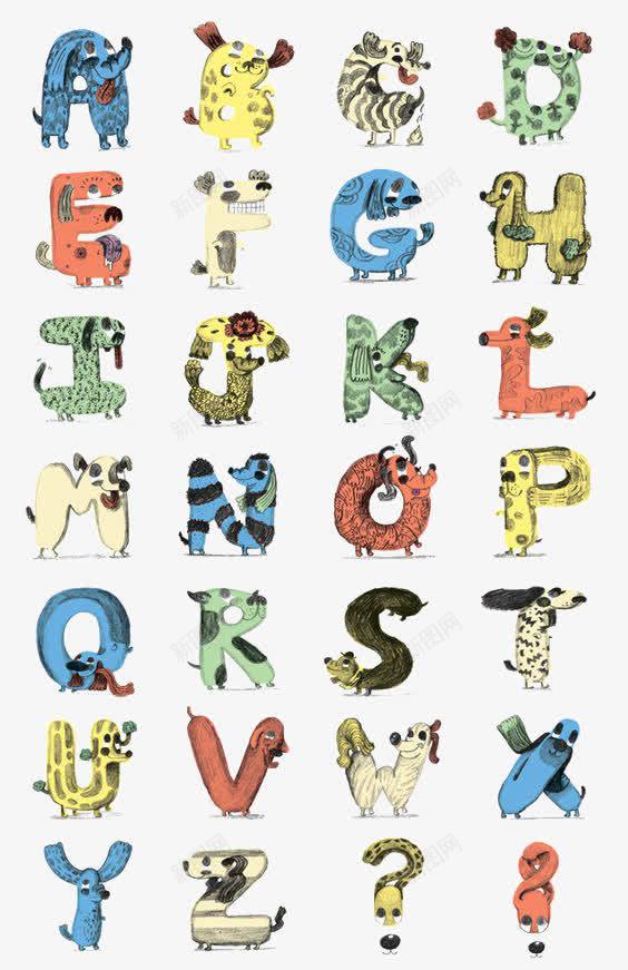 创意动物字母png免抠素材_新图网 https://ixintu.com 动物 大写字母 字体设计 字母 英文 英语