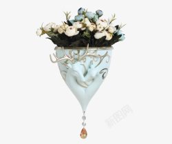 花艺仿真花瓶摆设创意欧式假花装饰壁挂高清图片