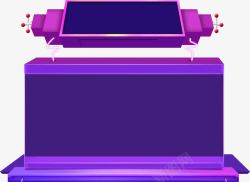 紫色立体边框素材