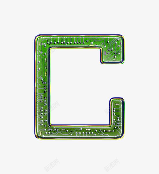 电路板字母cpng免抠素材_新图网 https://ixintu.com 创意数字 工业风 电路板字母数字