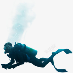 手绘氧气罐手绘潜水的男士图高清图片