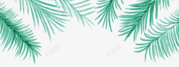 手绘绿色植物png免抠素材_新图网 https://ixintu.com 小清新 手绘树叶 绿色植物 背景装饰