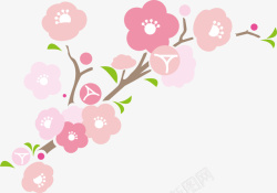 粉色美丽卡通花树素材