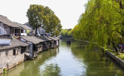 室外风景小桥流水高清图片