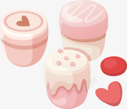 茶歇手绘可爱甜品糖盒矢量图高清图片