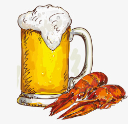 夏天美食世界杯夏天啤酒小龙虾高清图片