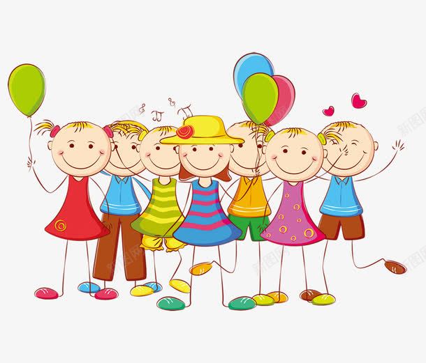 快乐的儿童png免抠素材_新图网 https://ixintu.com 儿童 儿童节 卡通 孩子们 气球 玩耍 节日