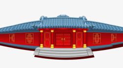 大吉大利中国年红色的房子高清图片