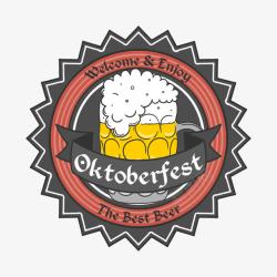 慕尼黑啤酒慕尼黑啤酒节老式背景啤酒徽章高清图片