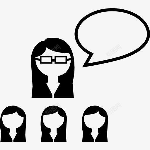 一群女学生和他们的老师图标png_新图网 https://ixintu.com 人 女性 学生 教育 眼镜 老师 言语的泡沫