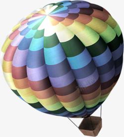 彩色方块热气球夏天素材