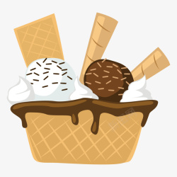 手绘冰淇淋雪糕插画矢量图素材