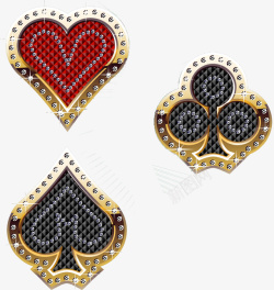 钻石扑克牌精美扑克牌装饰元素矢量图高清图片