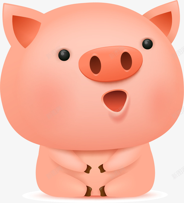 可爱卡通小猪png免抠素材_新图网 https://ixintu.com 3D 免抠PNG 动画片 宠物 小猪 猪猪 表情